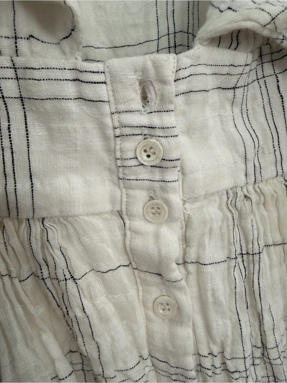 Shona Joy white plaid tie-front linen Bohemian maxi dress - Picture 4 of 12